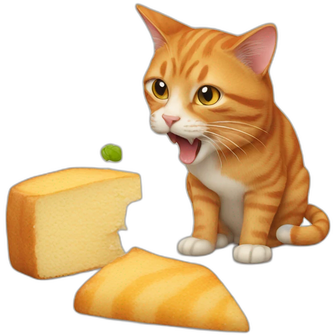 a ginger cat eating a mouse emoji