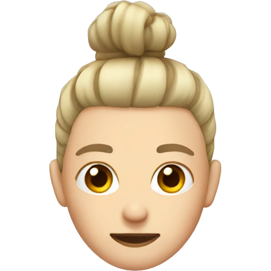 white square with topknot hair, no texture emoji
