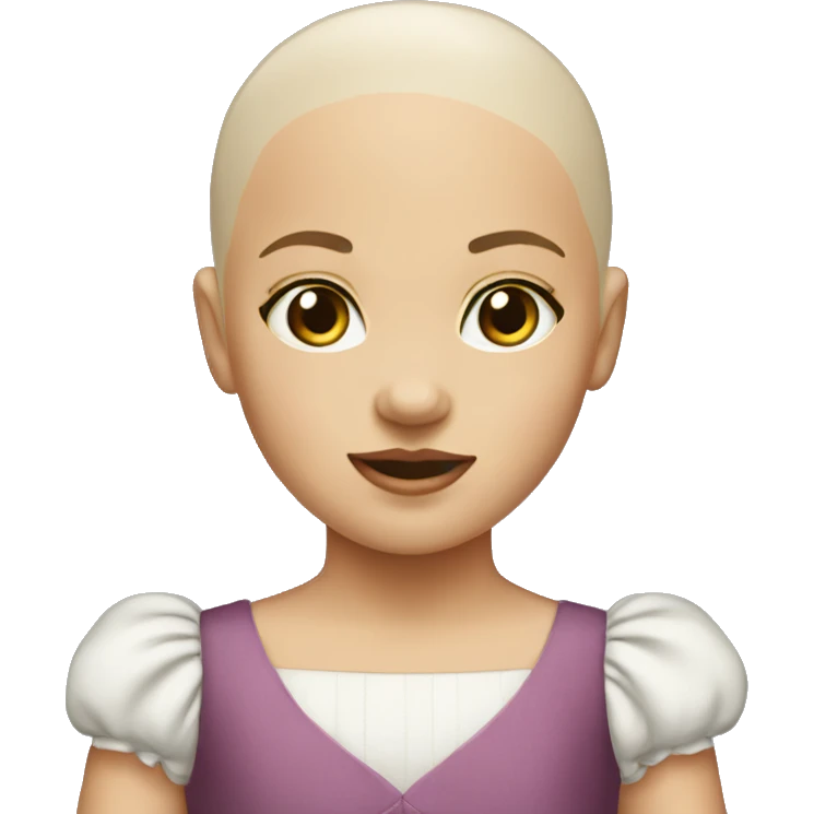 bald little girl in a dress emoji