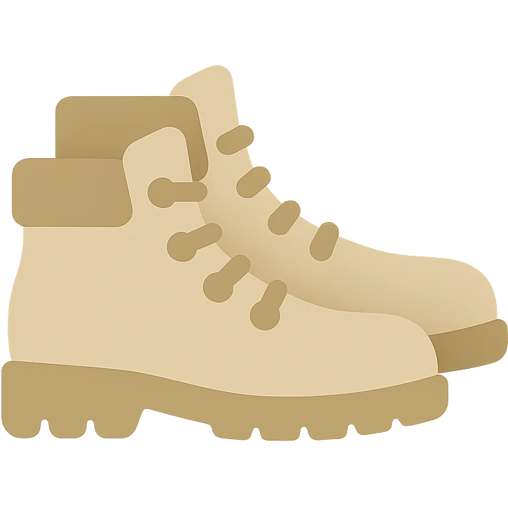 beige hiking boots, flat vector  emoji