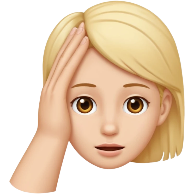 Hand tugging on ear emoji