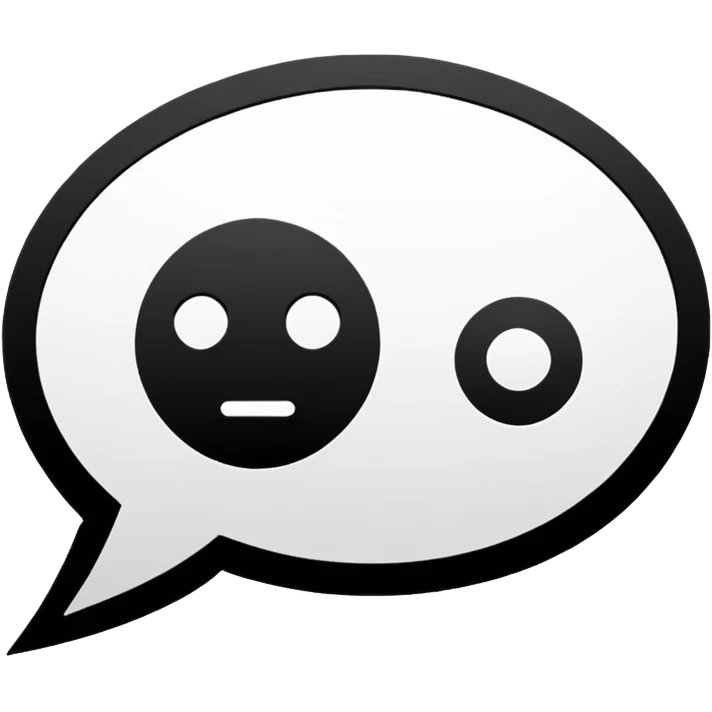 Thought speech bubble black and white minimalism cyber punk emoji