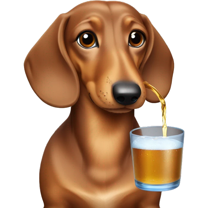 Daschund drinking clase azul emoji