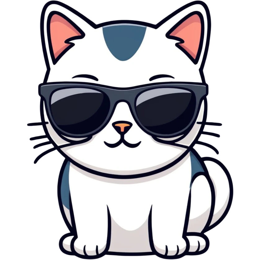 Cat with sunglasses emoji