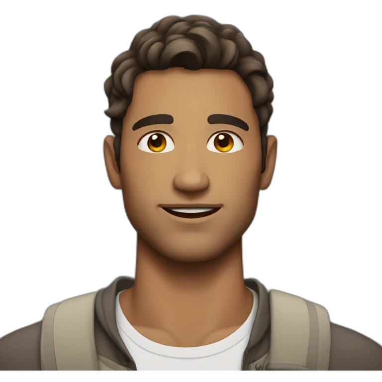 Hot guy with middle part emoji