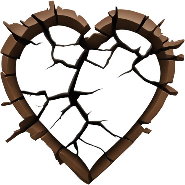 dark brown broken heart emoji