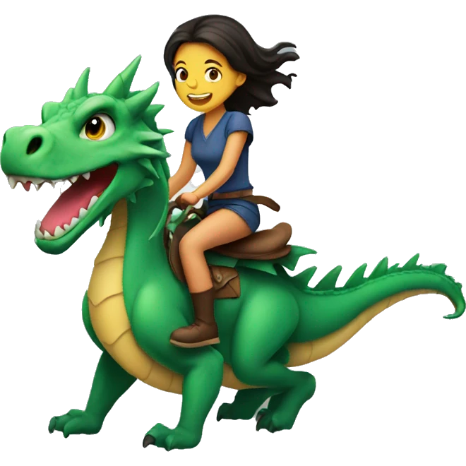 Girl riding a dragon emoji