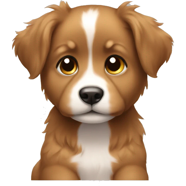 A very very very cute puppy with hair  emoji