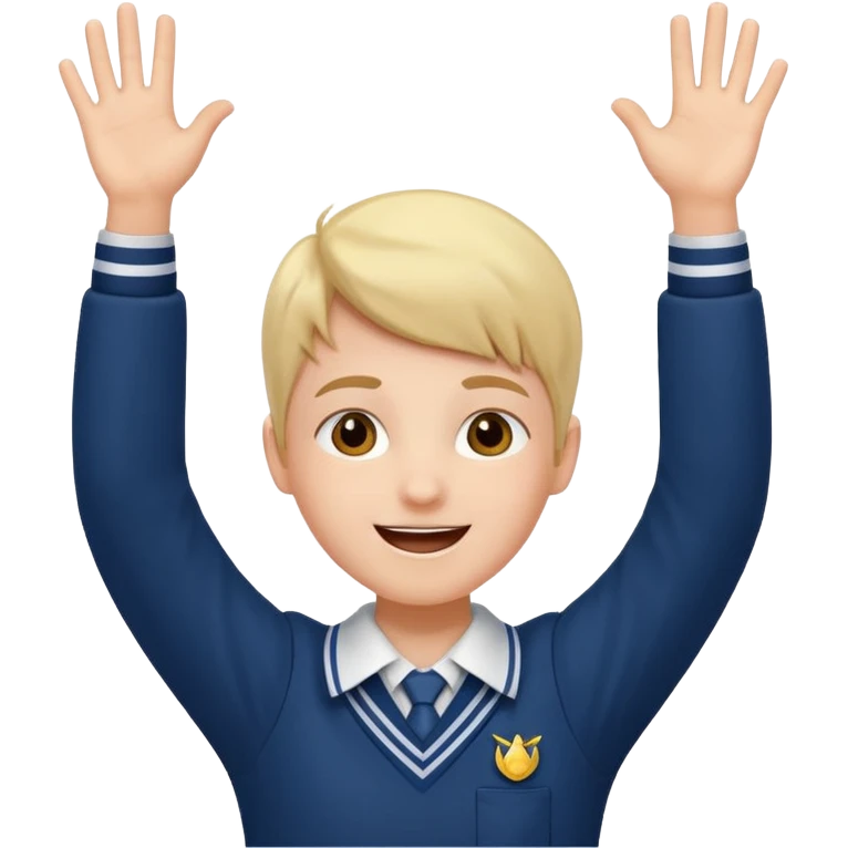 happy school student raising arms emoji