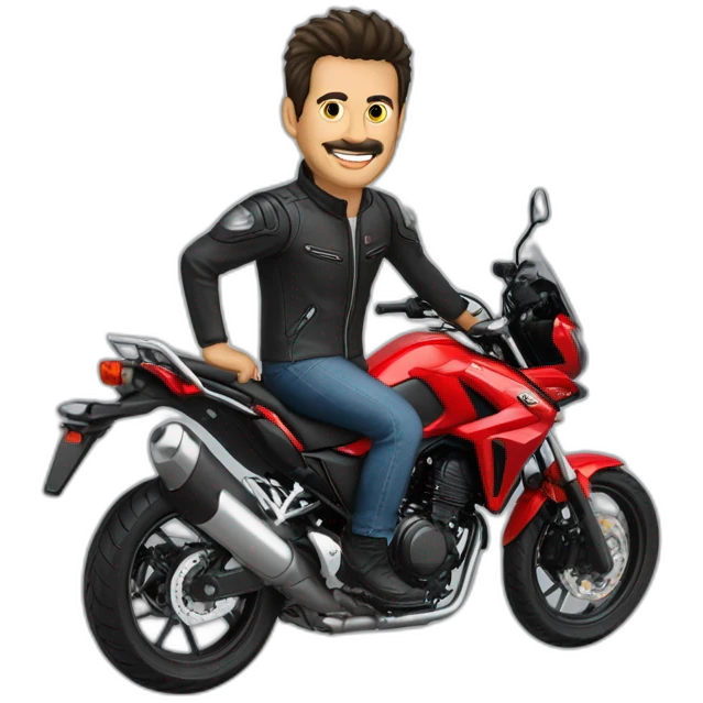 José Luis San Juan en una honda cb500x roja emoji