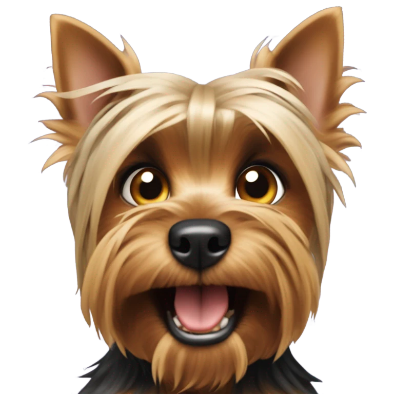 Yorkie showing its teeth growling emoji