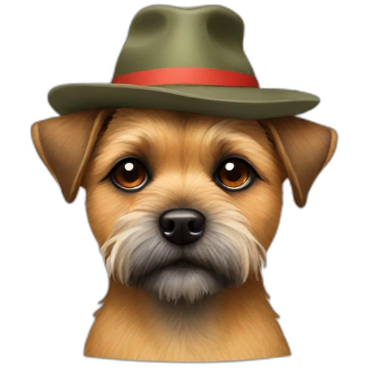 Border terrier with hat emoji