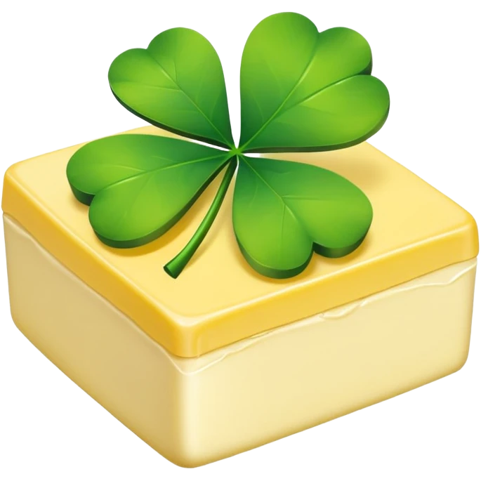Butter with a four leaf clover over it emoji