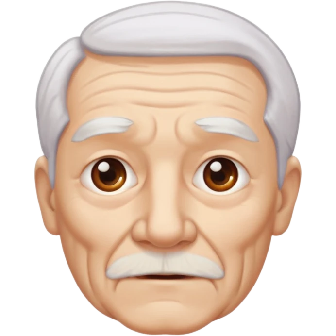 old man white neutral face without moustache and beard with hair emoji