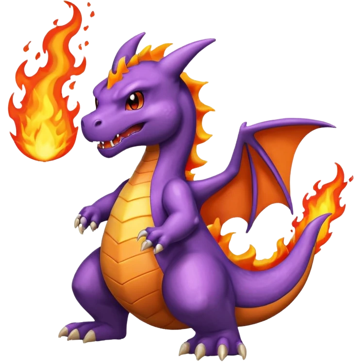 purple charizard breath fire emoji