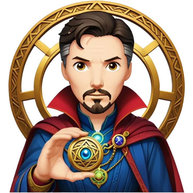 Doctor Strange with Eye of Agamotto amulet emoji