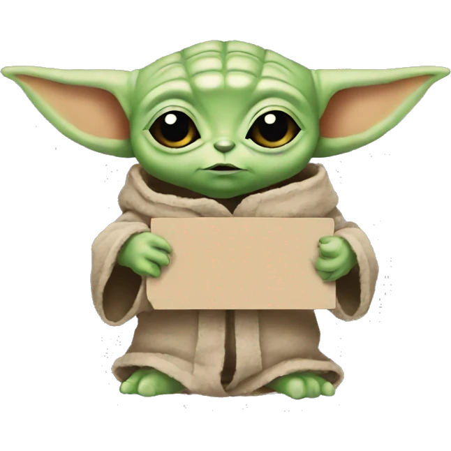  baby yoda holding a blocking sign emoji