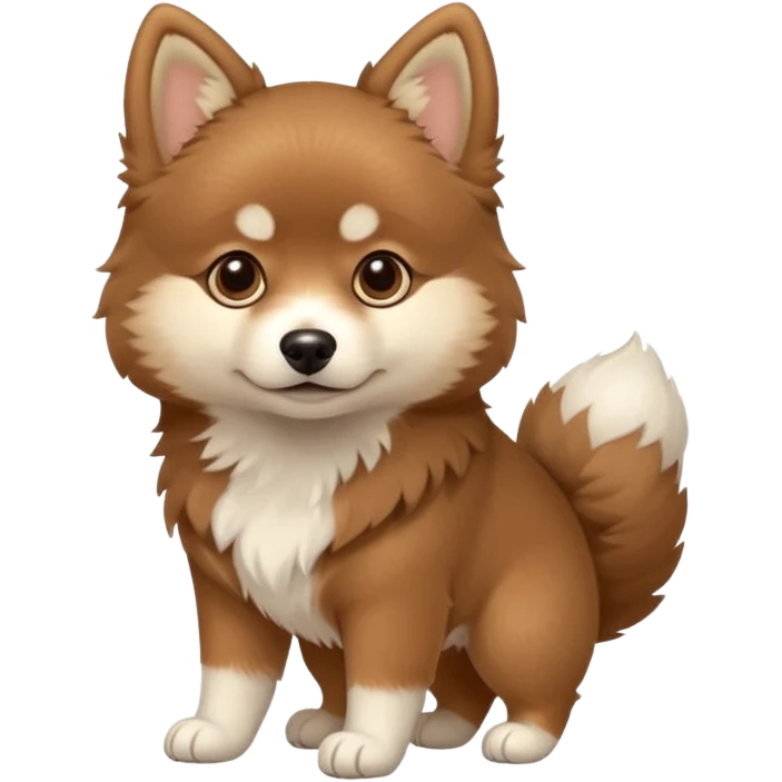 Brown Pomsky with white feet emoji