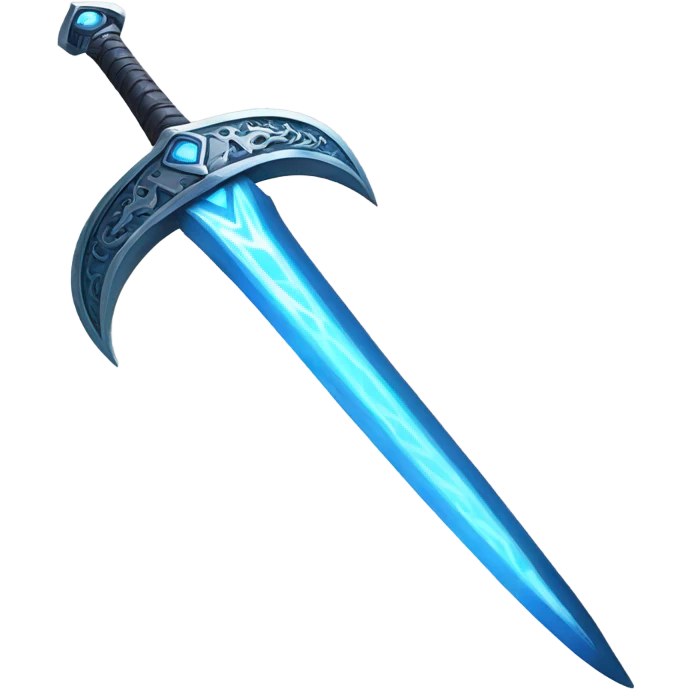 sci-fi-big sword-with-blue-ray-blade emoji