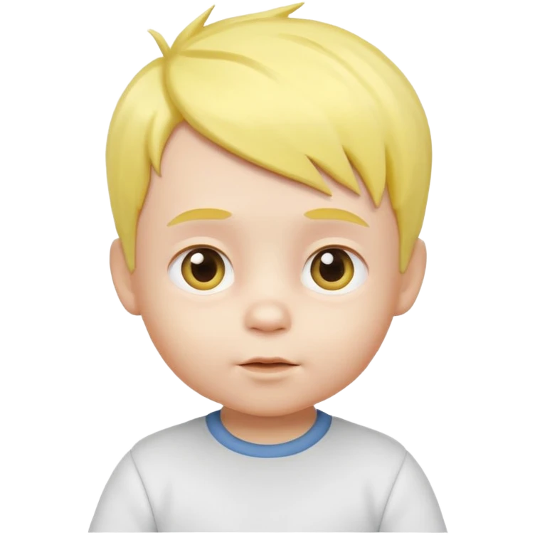 Baby boy white and yellow hair in 3D 👶🏼 emoji