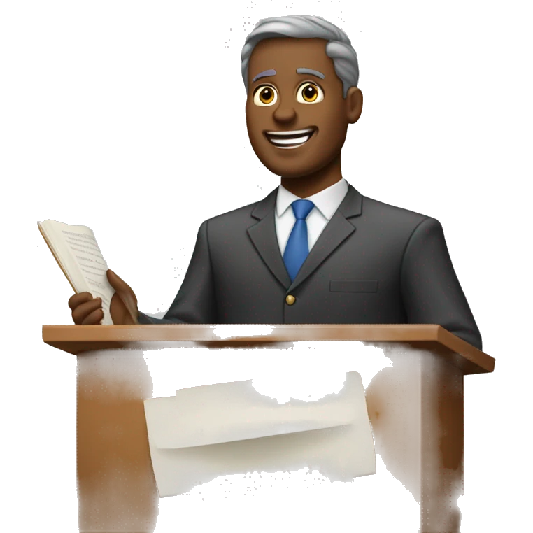 Jehovah Witness Preaching at Podium emoji