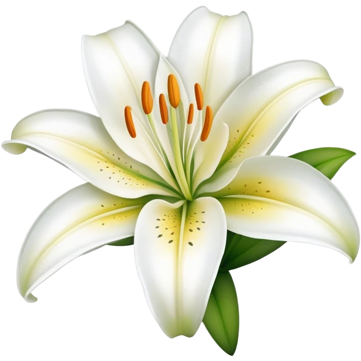 beautiful lily flower with white petals emoji