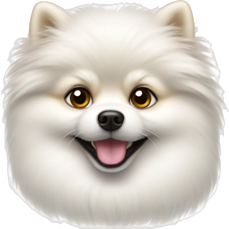White cute Pomeranian  emoji