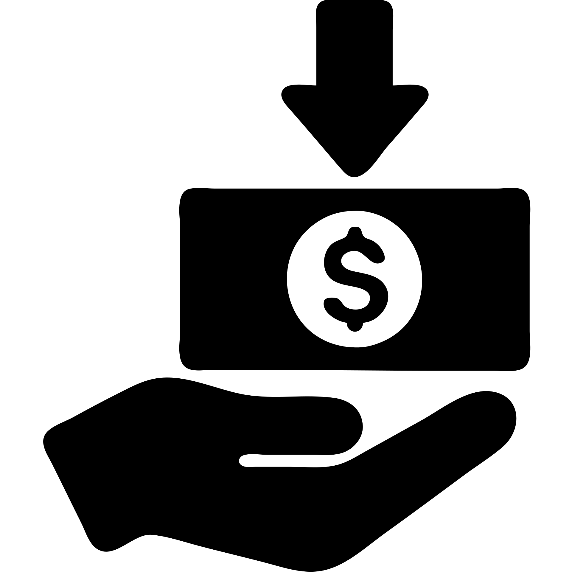 Hand holding money with down arrow, representing spending or expenses emoji