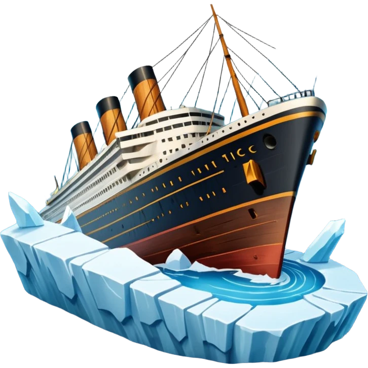 titainic crashing into an iceberg emoji