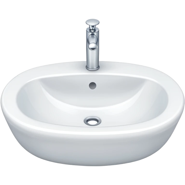 A white porcelain bathroom water sink emoji