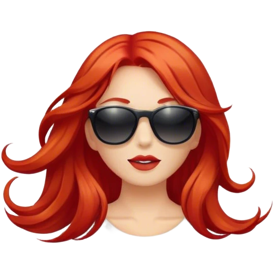 Red hair with sunglasses fancy emoji