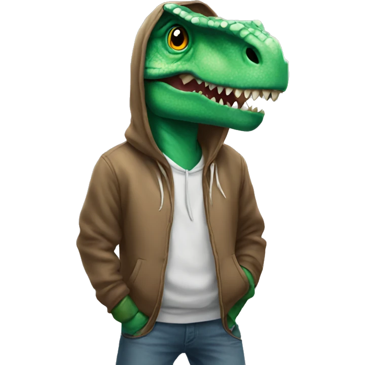 Dino wearing a hoodie emoji
