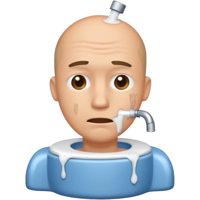 Man Head in toilet with neck emoji