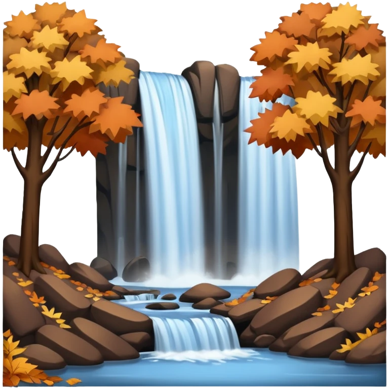 autumn with brown trees waterfall emoji