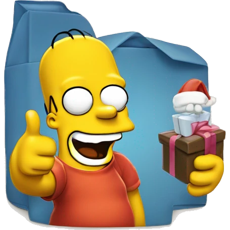 simpson giving a thumbs up and a gift emoji