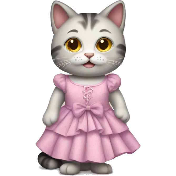 cat with cute dress emoji