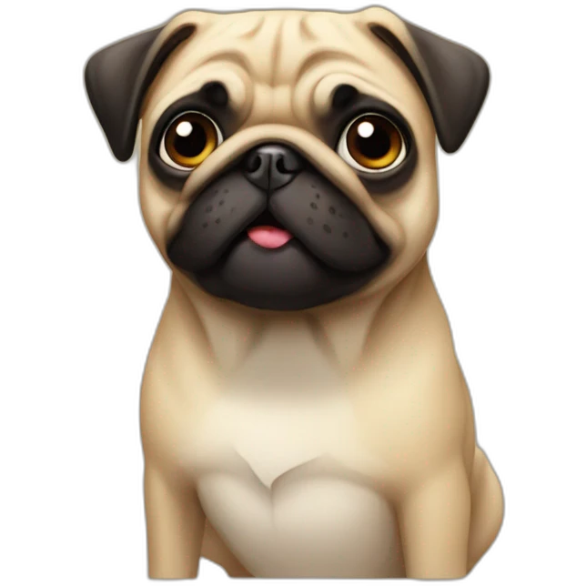 pug from gift box emoji
