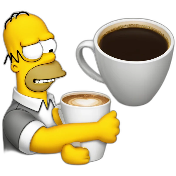 homer simpson with a cup of coffee emoji