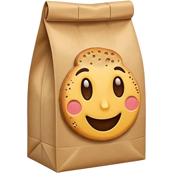 sac kraft avec du pain dedans  emoji
