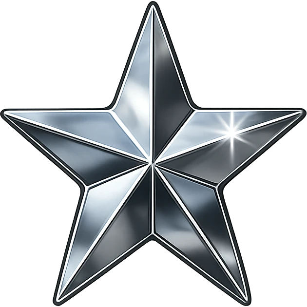 tiny star with a mirror finish, glamorous and stylish, no background emoji