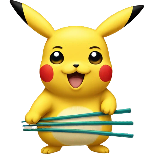 Pikachu with chopsticks  emoji