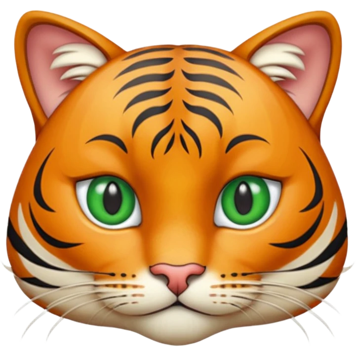 Un chat tigré poil long avec des yeux verts emoji