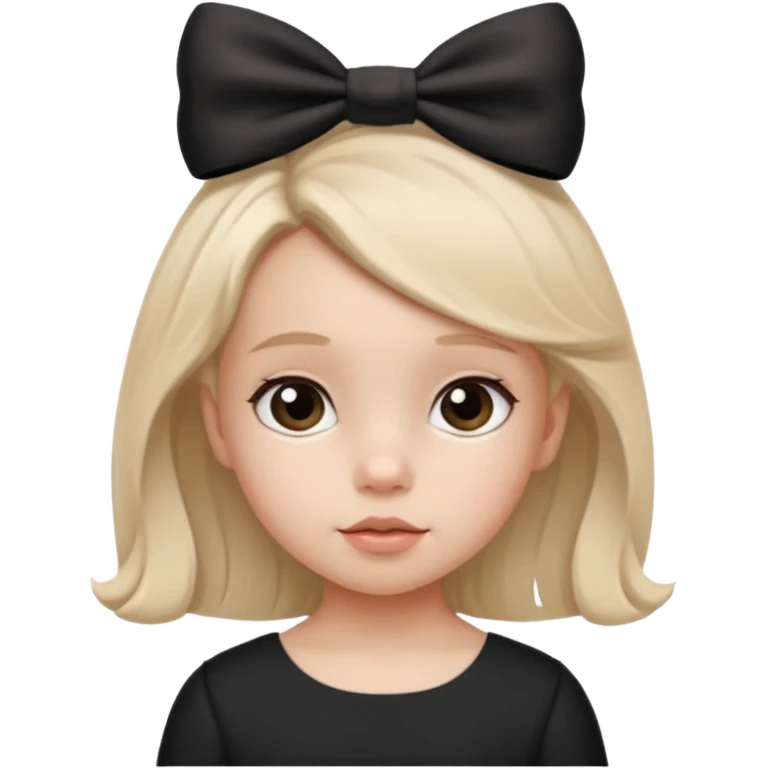 una chica pequeña con una cola color negro  3 años emoji