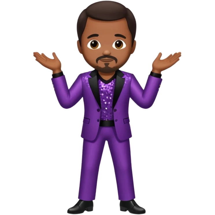 Berry Gordy with dark brown hair, dark brown sequin outfit  emoji