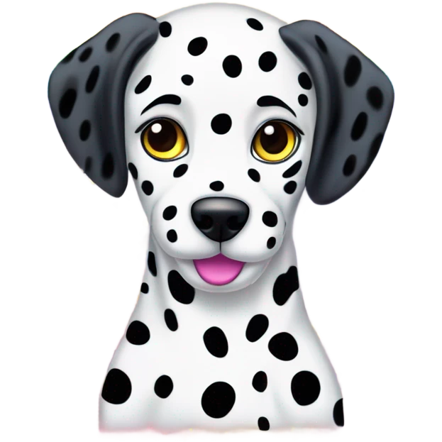 Lisa Frank Dalmatian with rainbow spots ￼ emoji