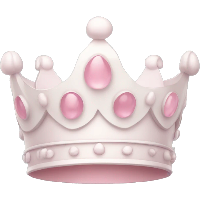 White and pastel pink crown emoji