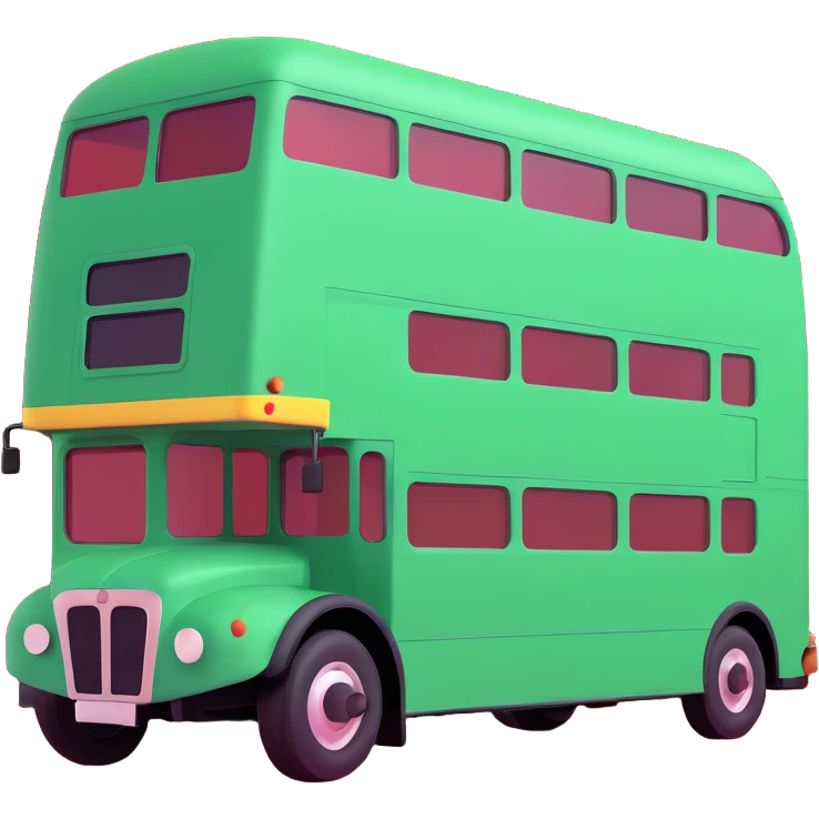 green double decker bus emoji