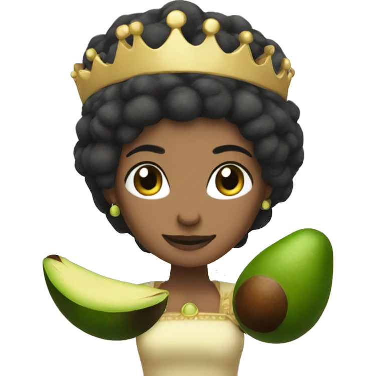 A Queen whit 1 avocado plush emoji