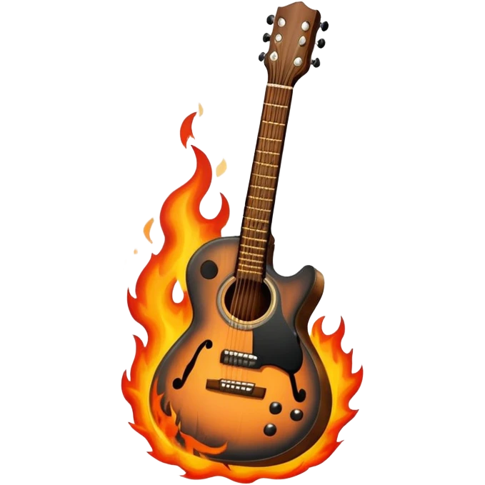 Burning guitar emoji