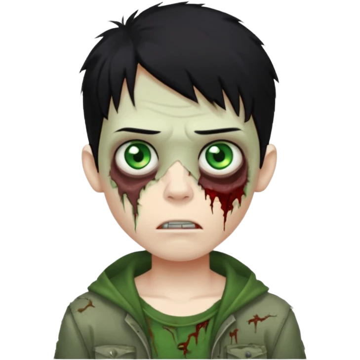Boy zombie with black hair emoji